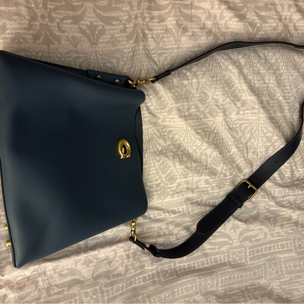 Coach Willow Bucket Blue Leather Shoulder Bag